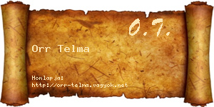Orr Telma névjegykártya